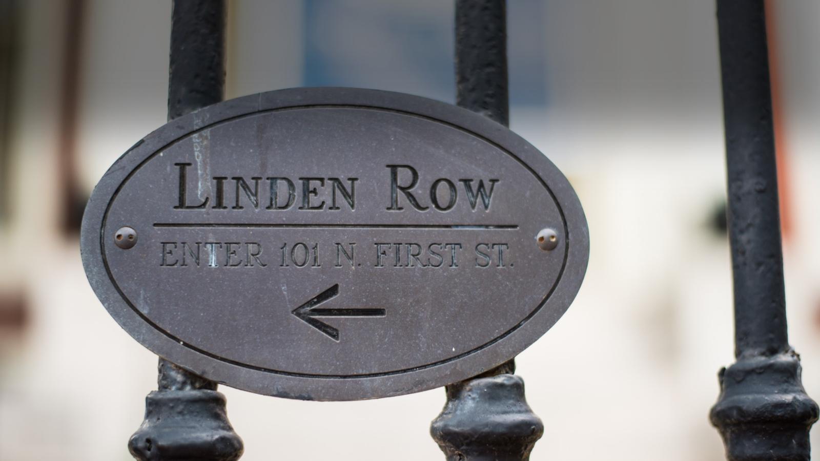 Linden Row Inn Sign